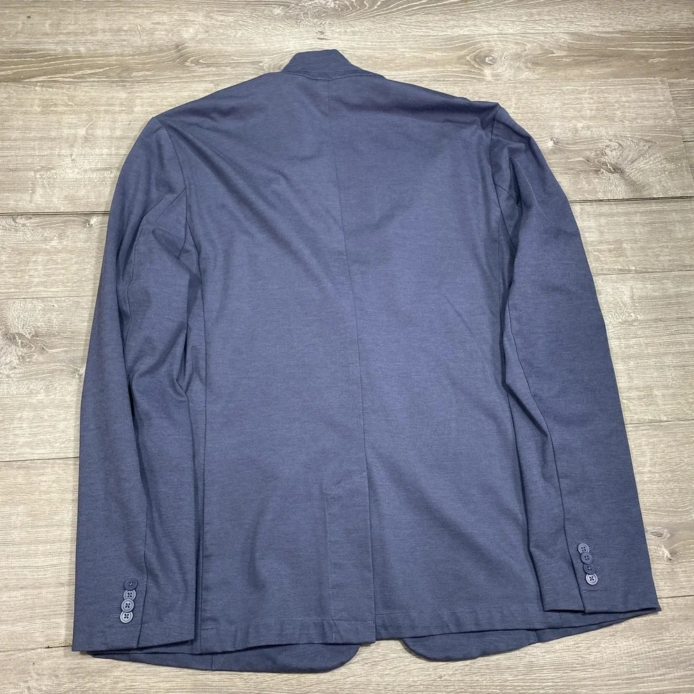 American Tall Blazer Mens 2XL Tall Blue Knit Unstructured Sport Coat Jacket Soft